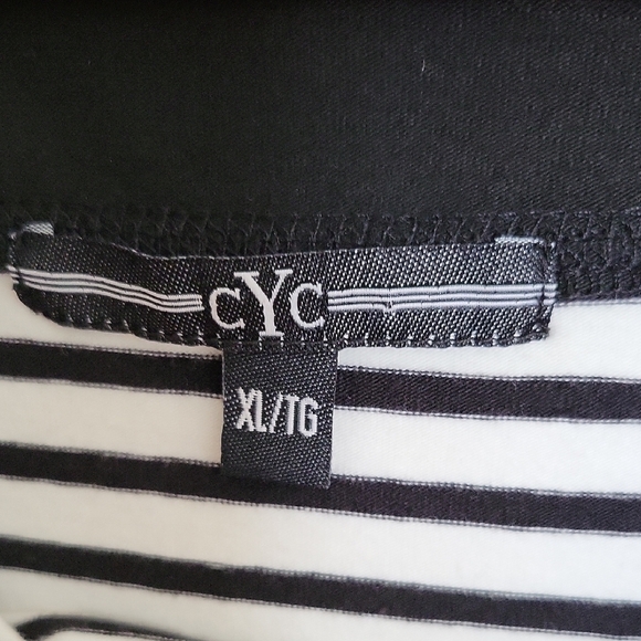 Striped Black and White Women's Top - Picture 2 of 7